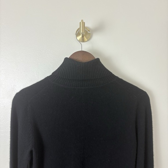 Pure Amici Turtleneck Sweater Womens Size M 100% Cashmere Black Classic Career - Picture 7 of 8